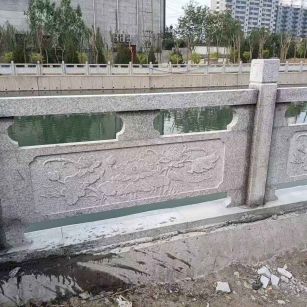 宁波 芙蓉白大花桥梁、河道，石材栏杆、围栏、护栏