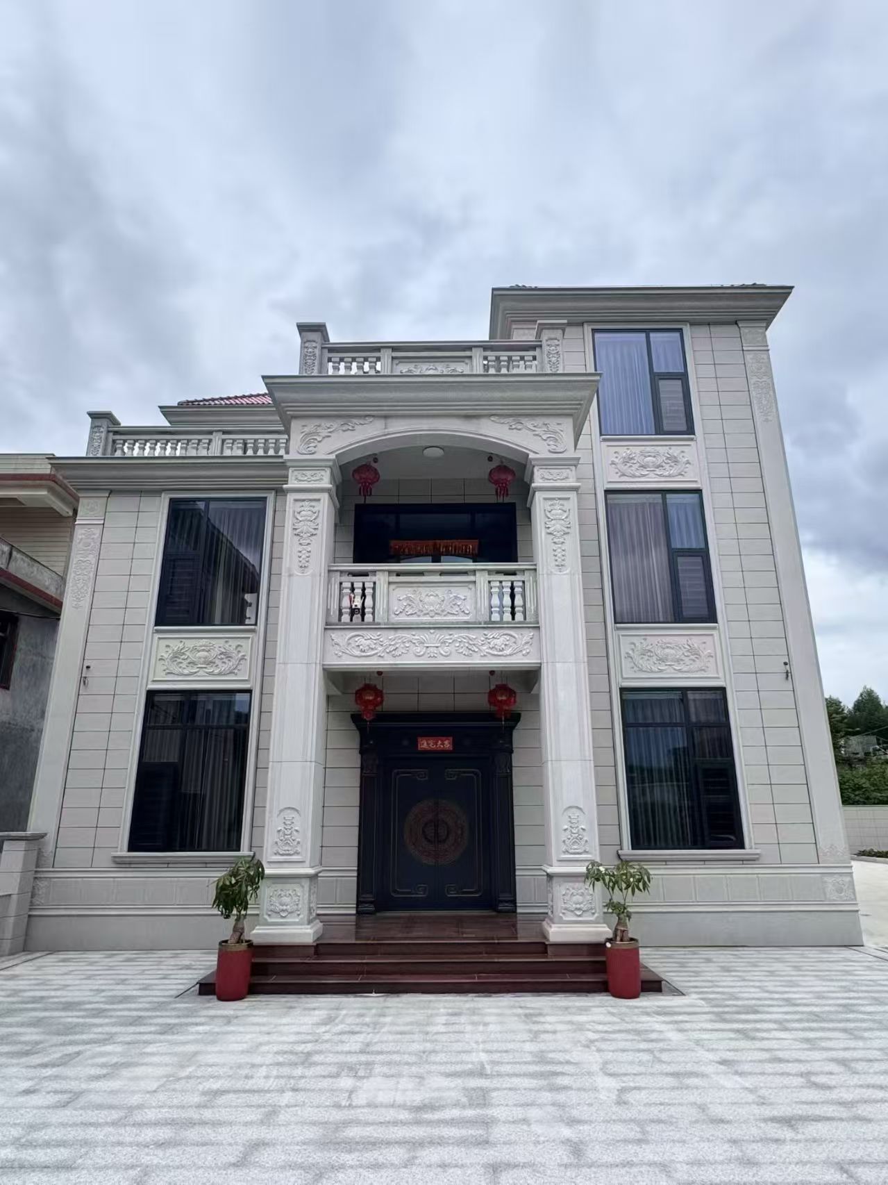 宁波 芝麻白石材别墅干挂案例展示