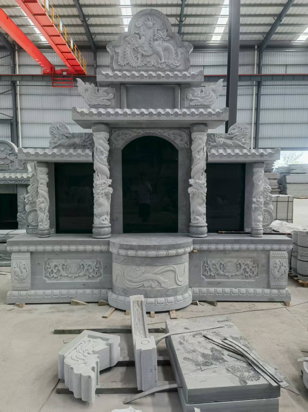 宁波 芝麻灰高档墓碑，土墓，可定制