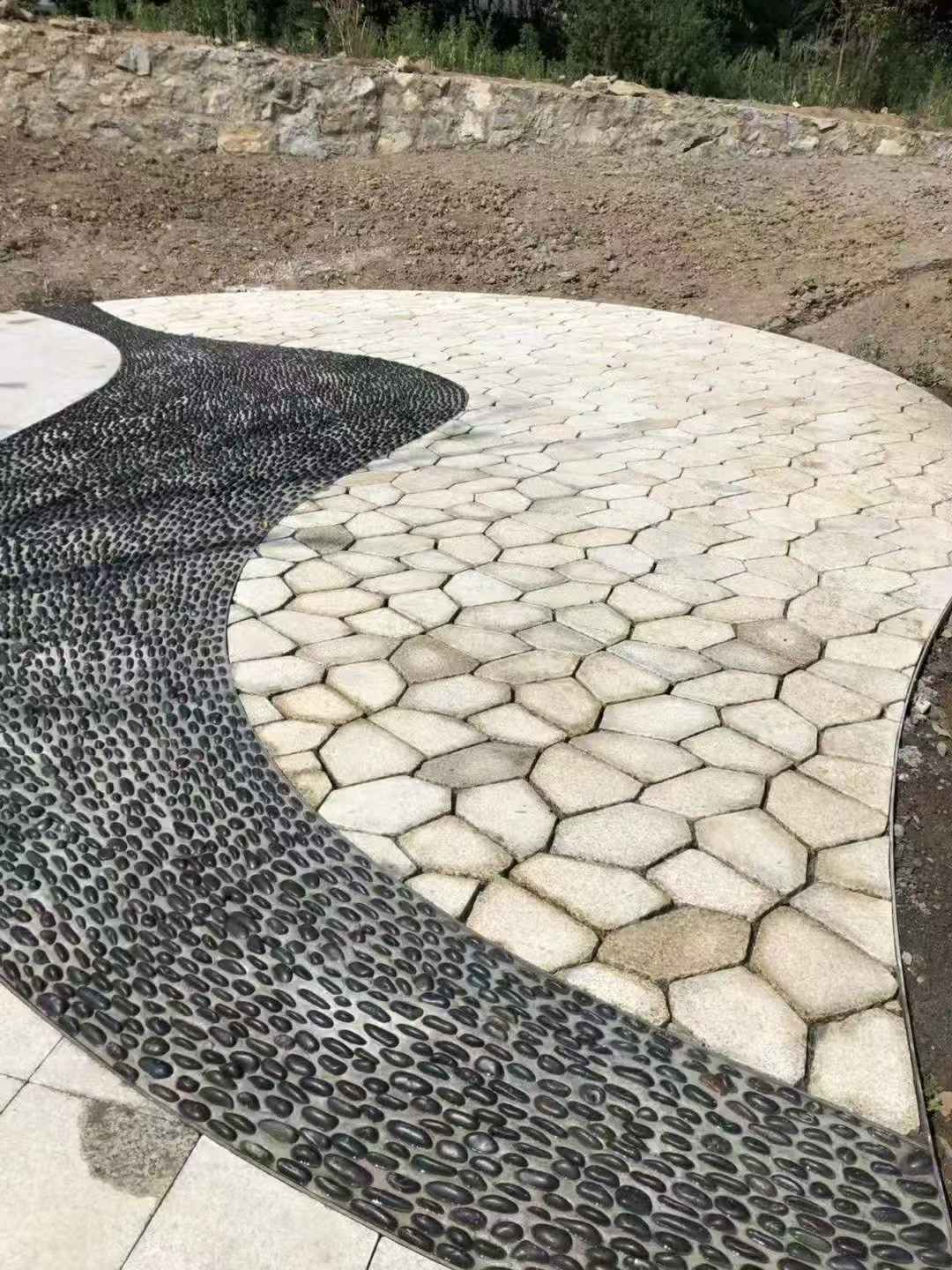 宁波 黄金麻冰裂缝室外铺装效果完美展示